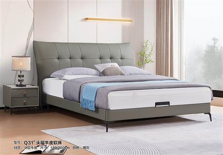 頭層牛皮軟床Q31#
